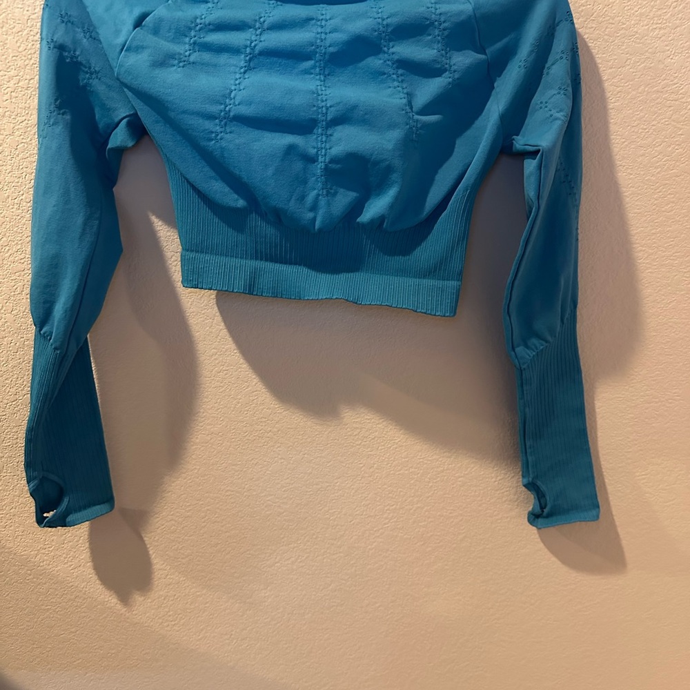Free People Blue Fitted Crop Bodysuit - Picture 3 of 4